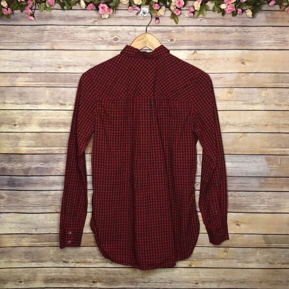 J. Crew Red Embellished Plaid Boy Shirt - Picture 3 of 10